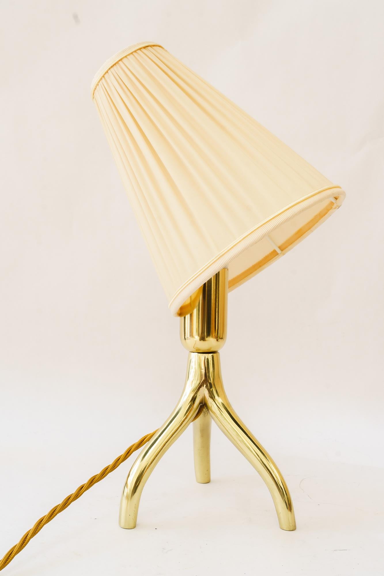 Rupert Nikoll Tischlampe mit Stoffschirm wien um 1950 (Österreichisch) im Angebot