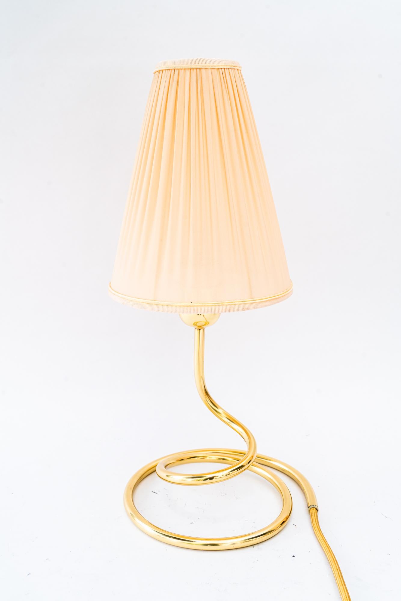 Autrichien Rupert Nikoll Table lamp with fabric shade vienna around 1950s en vente