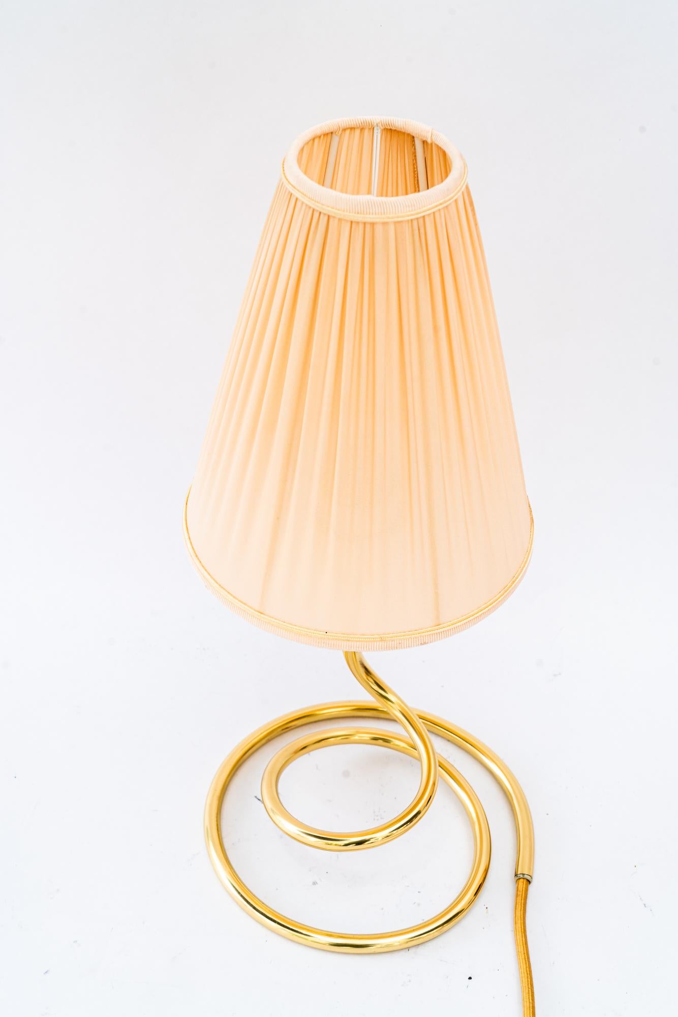 Laqué Rupert Nikoll Table lamp with fabric shade vienna around 1950s en vente