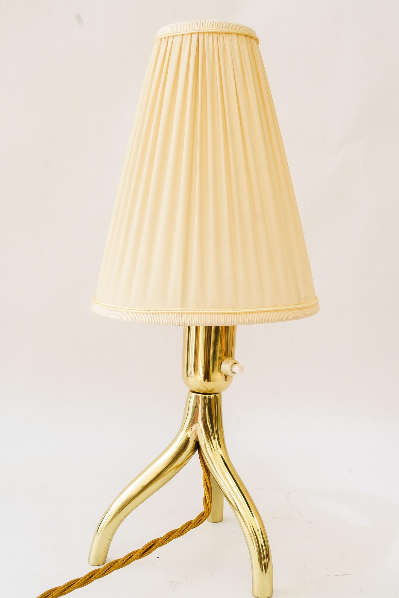 Rupert Nikoll Tischlampe mit Stoffschirm wien um 1950 (Mitte des 20. Jahrhunderts) im Angebot
