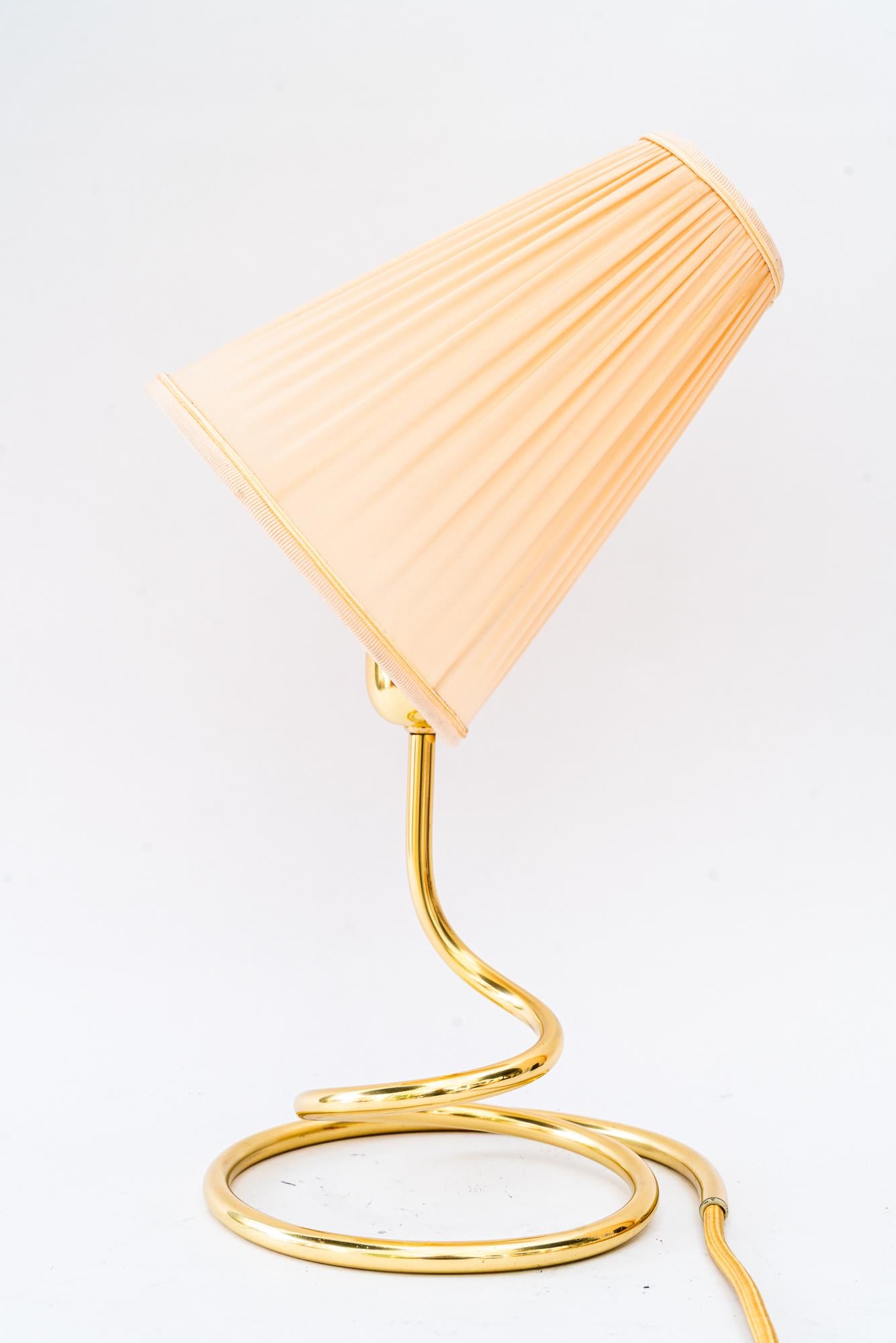 Milieu du XXe siècle Rupert Nikoll Table lamp with fabric shade vienna around 1950s en vente