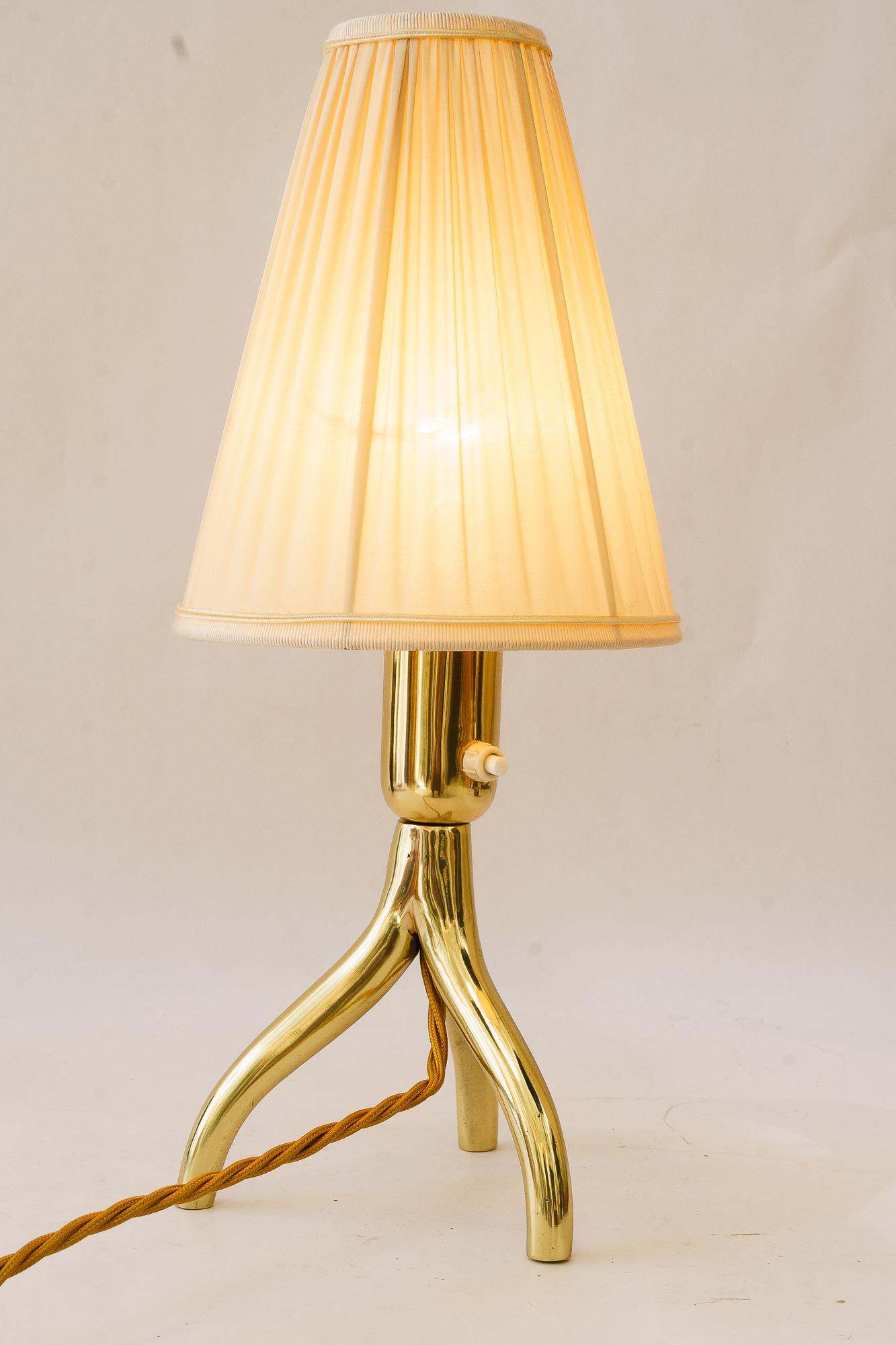Rupert Nikoll Tischlampe mit Stoffschirm wien um 1950 im Angebot 1