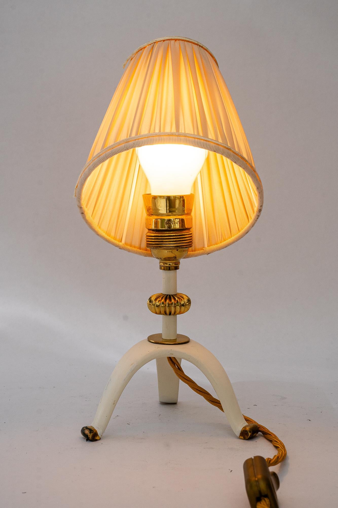 Rupert Nikoll Tischlampe mit Stoffschirm wien um 1960 im Angebot 2
