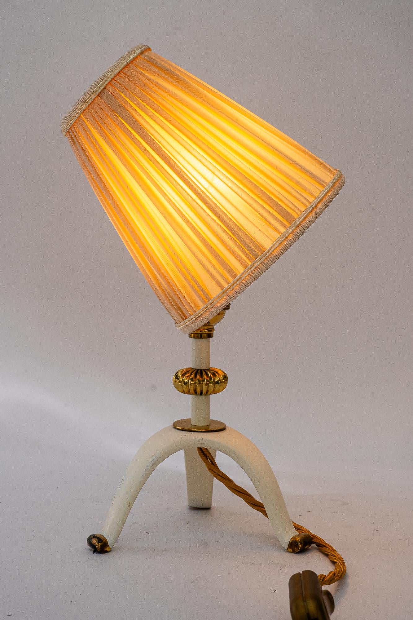 Rupert Nikoll Tischlampe mit Stoffschirm wien um 1960 im Angebot 4