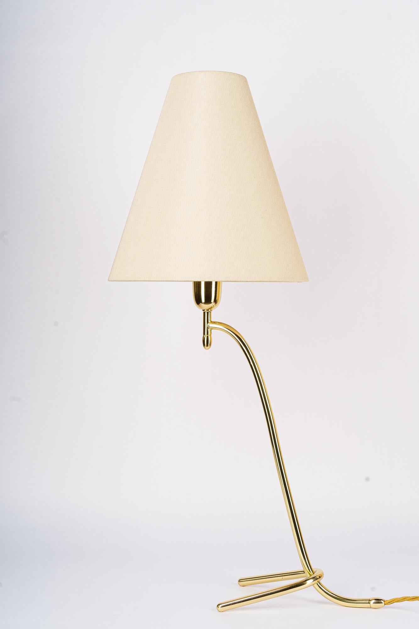 Mid-Century Modern Rupert nikoll table lamp with fabric shade vienna around 1960s For Sale