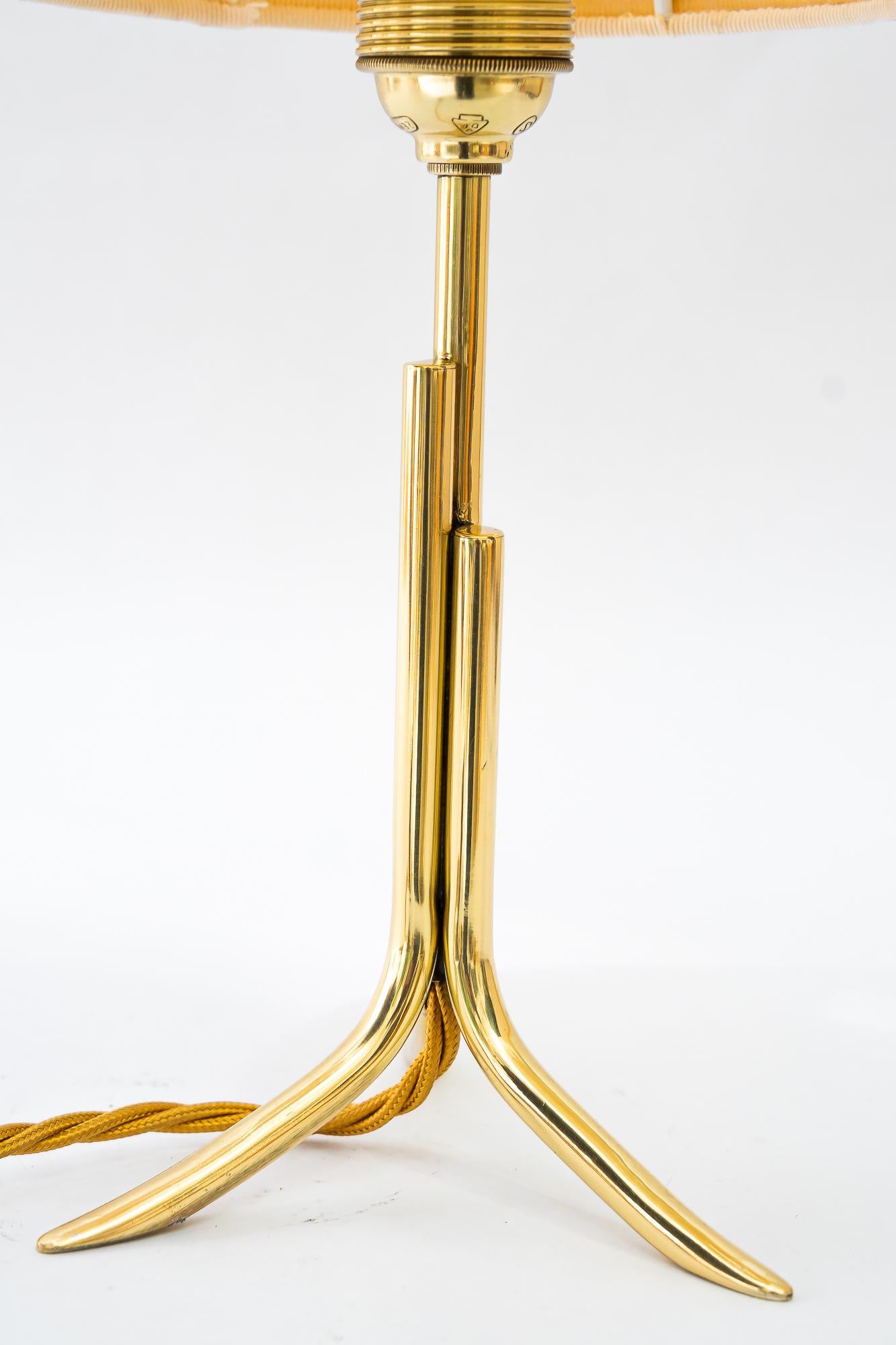 Mid-Century Modern Rupert Nikoll table lamp with fabric shade vienna around 1960s For Sale