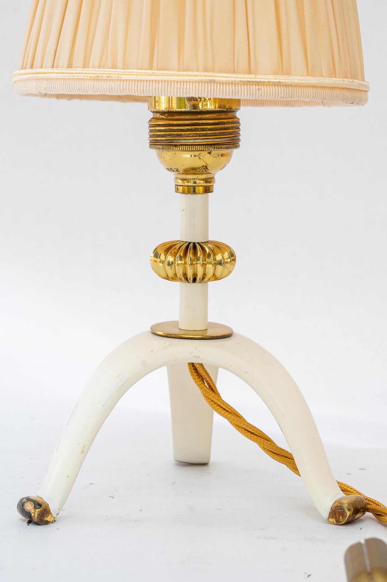 Rupert Nikoll Tischlampe mit Stoffschirm wien um 1960 (Österreichisch) im Angebot