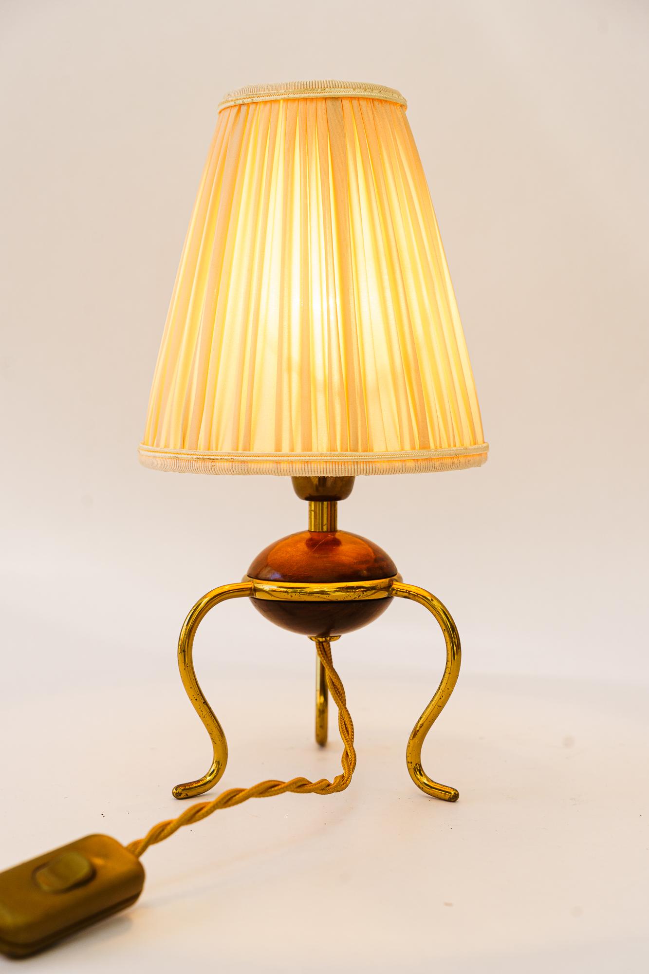 Rupert nikoll table lamp with fabric shade vienna around 1960s In Good Condition For Sale In Wien, AT