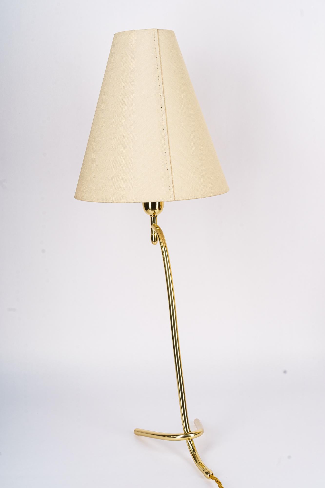 Lacquered Rupert nikoll table lamp with fabric shade vienna around 1960s For Sale