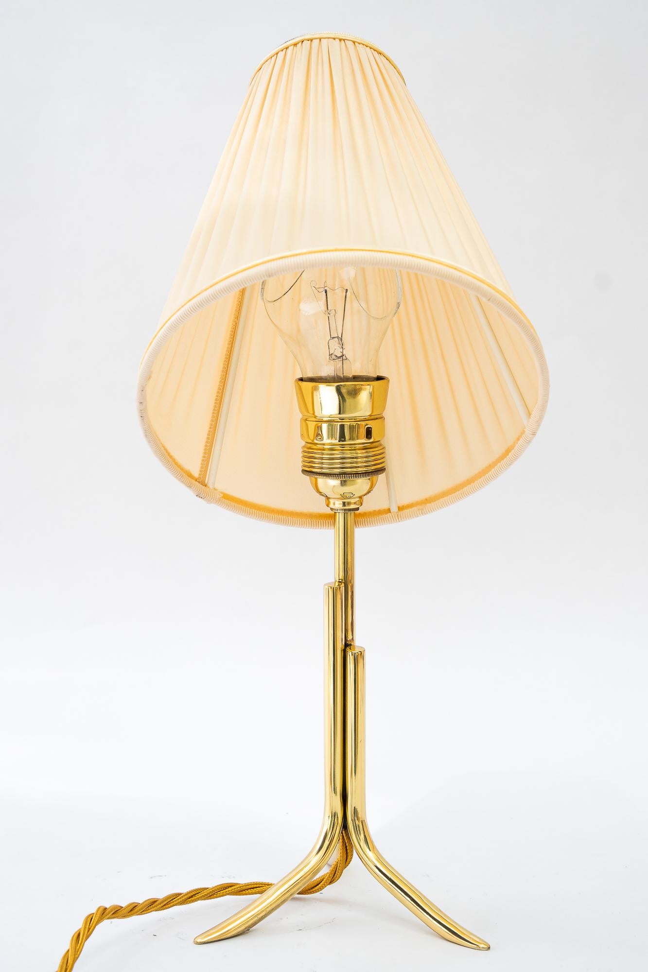 Lacquered Rupert Nikoll table lamp with fabric shade vienna around 1960s For Sale