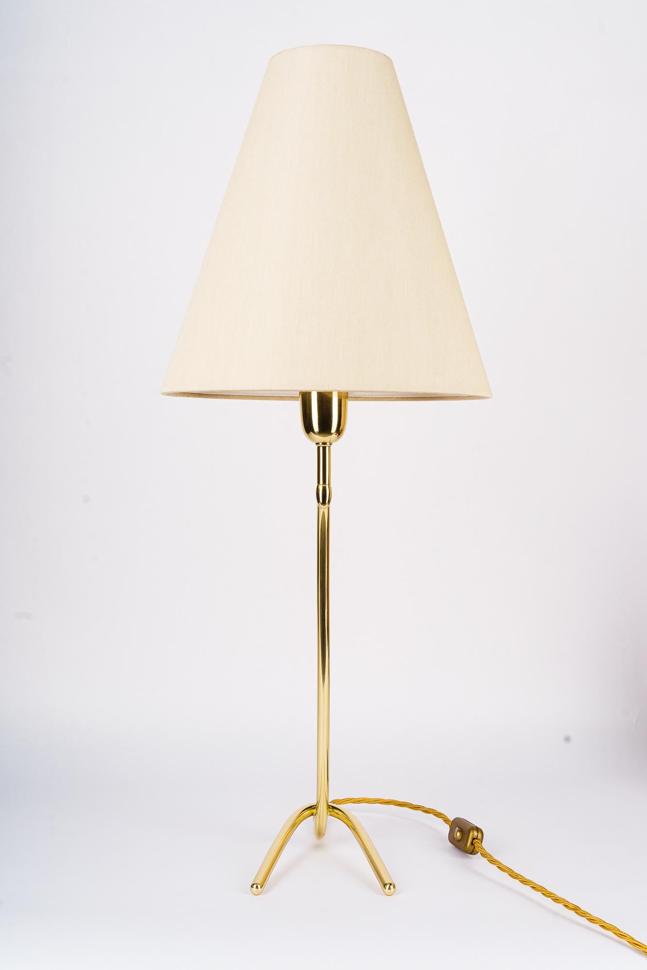 Rupert nikoll table lamp with fabric shade vienna around 1960s In Good Condition In Wien, AT