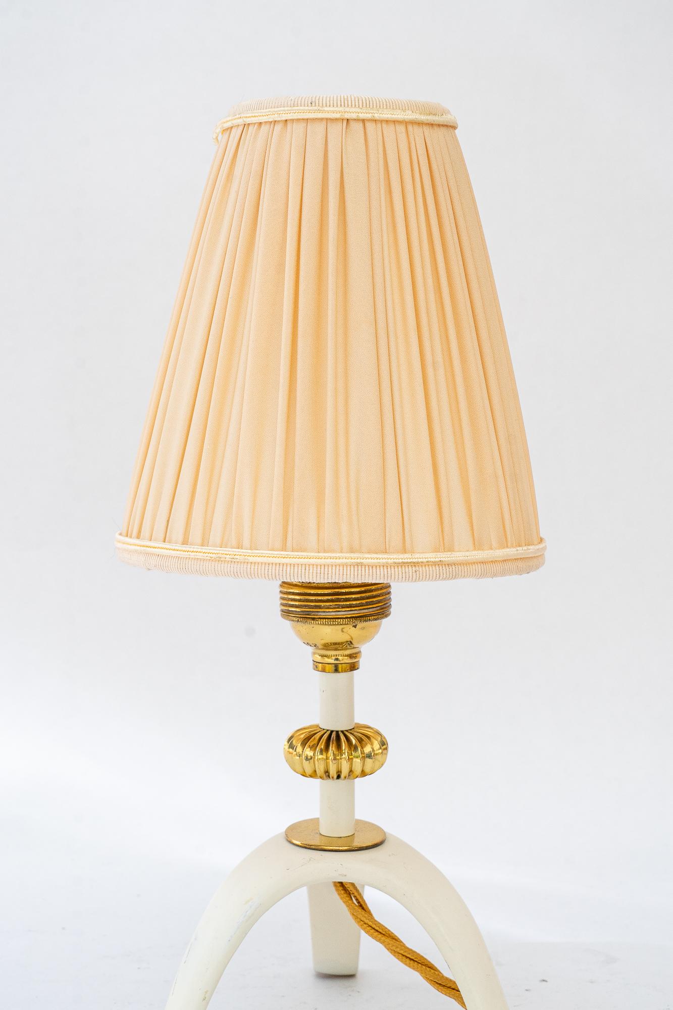 Rupert Nikoll Tischlampe mit Stoffschirm wien um 1960 im Zustand „Gut“ im Angebot in Wien, AT