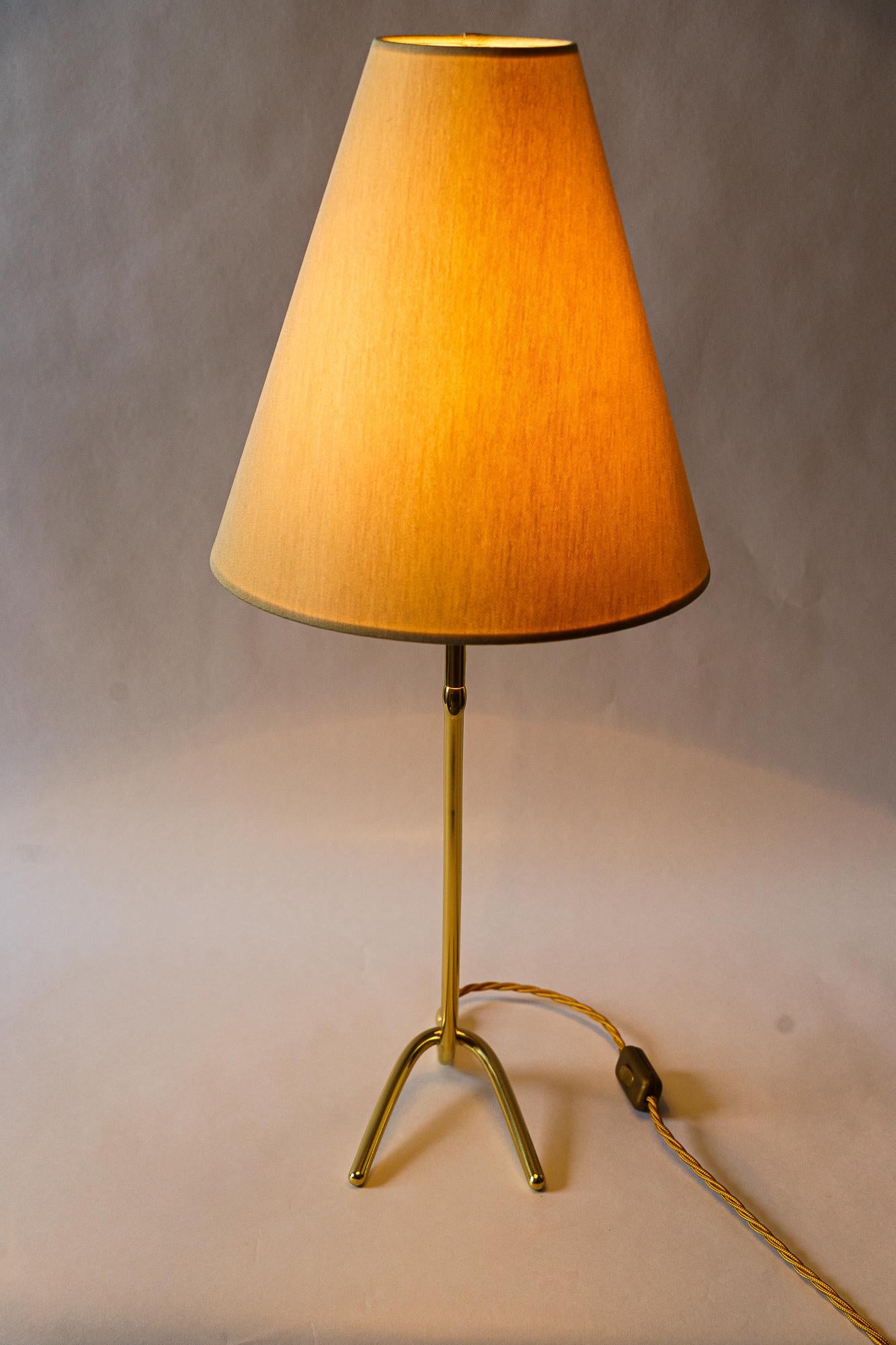 Mid-20th Century Rupert nikoll table lamp with fabric shade vienna around 1960s