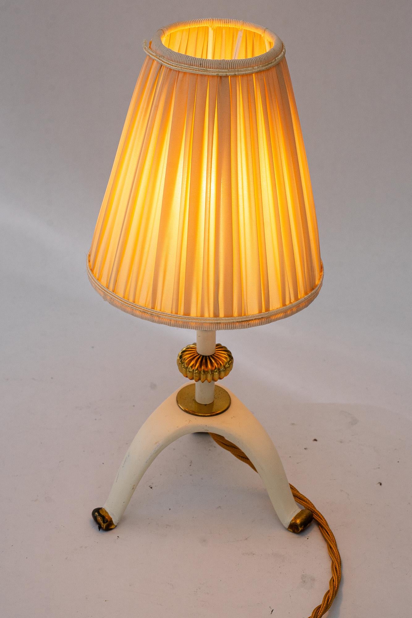 Rupert Nikoll Tischlampe mit Stoffschirm wien um 1960 (Mitte des 20. Jahrhunderts) im Angebot
