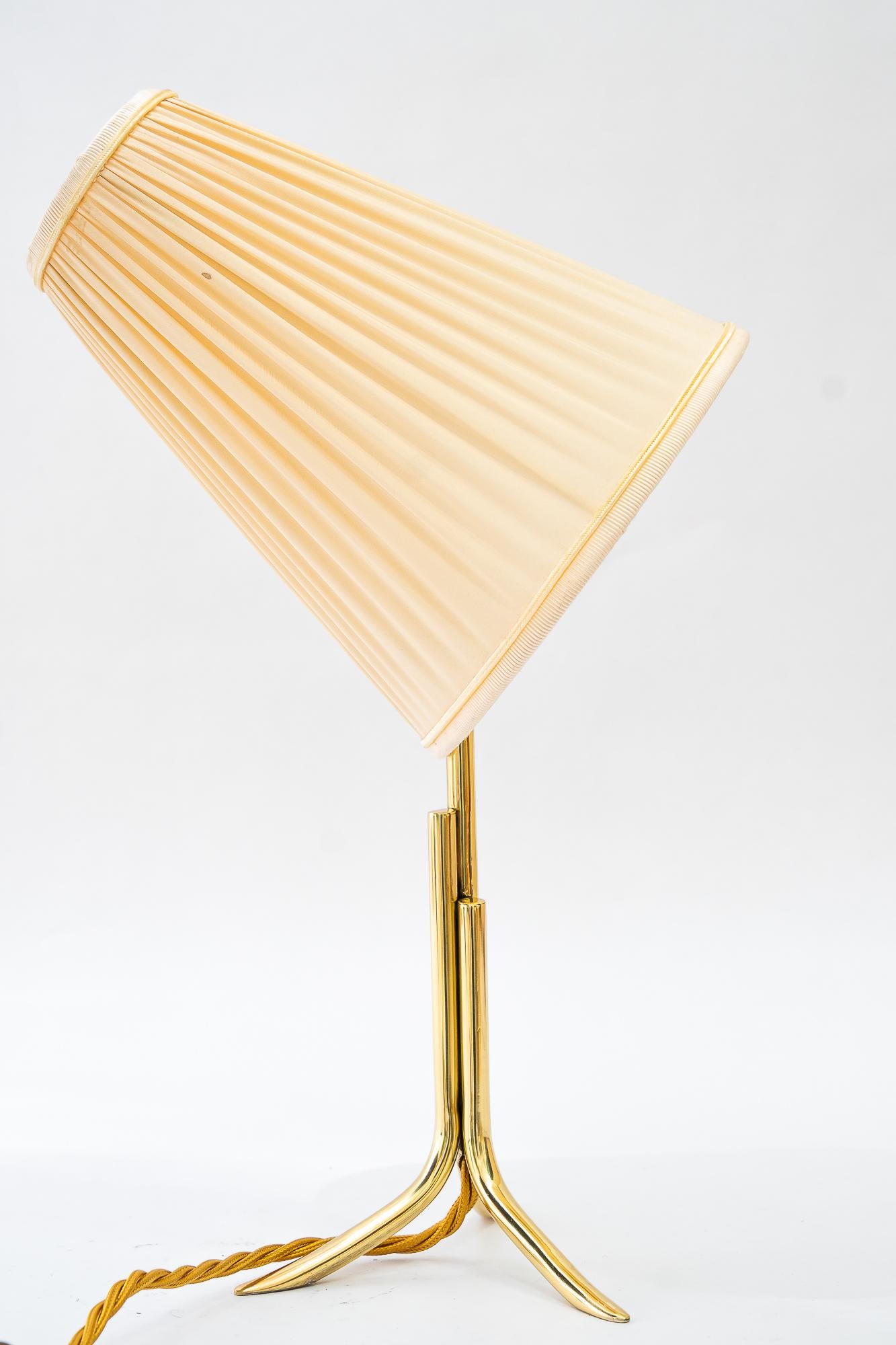 Mid-20th Century Rupert Nikoll table lamp with fabric shade vienna around 1960s For Sale