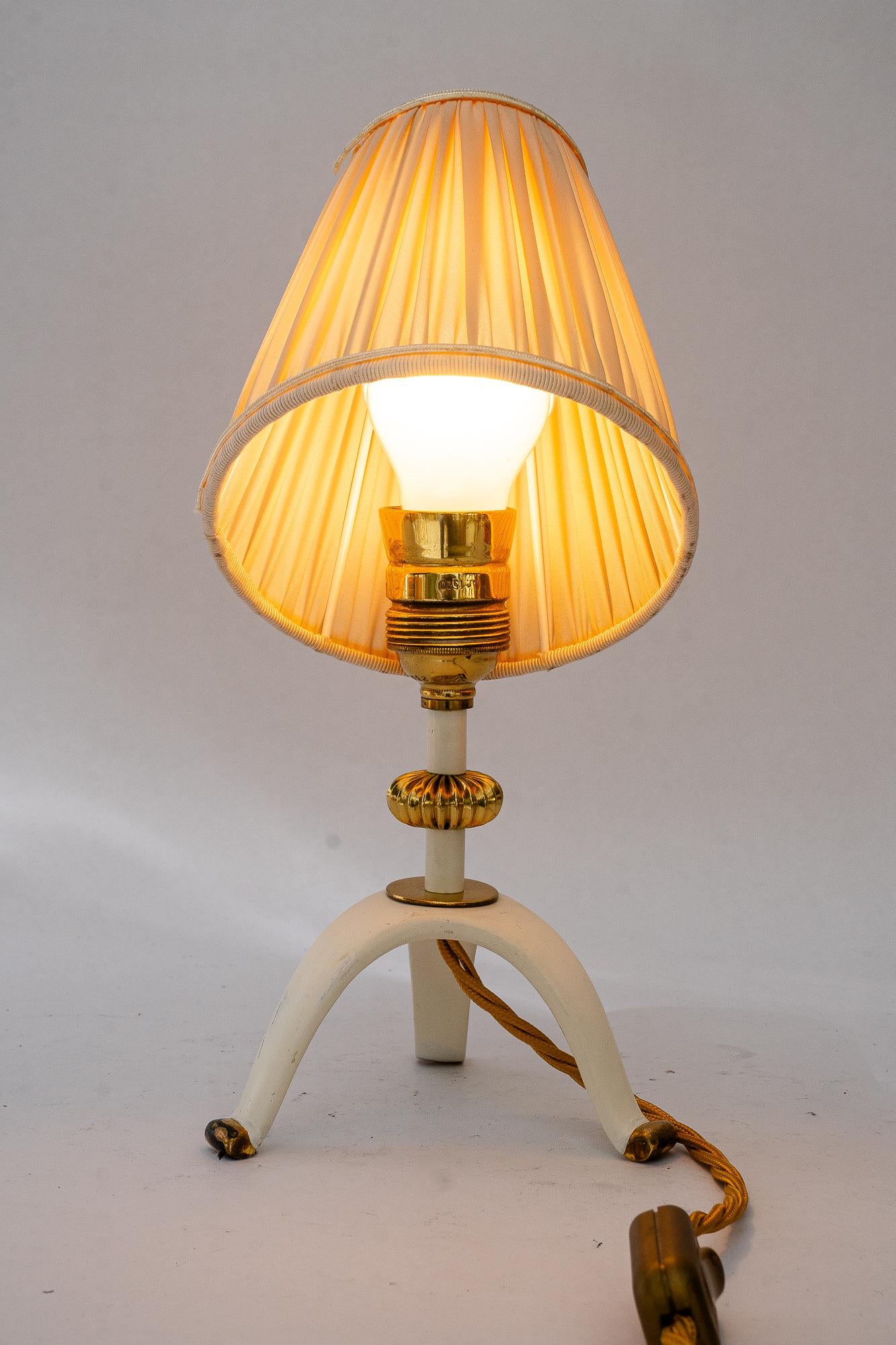 Rupert Nikoll Tischlampe mit Stoffschirm wien um 1960 im Angebot 1