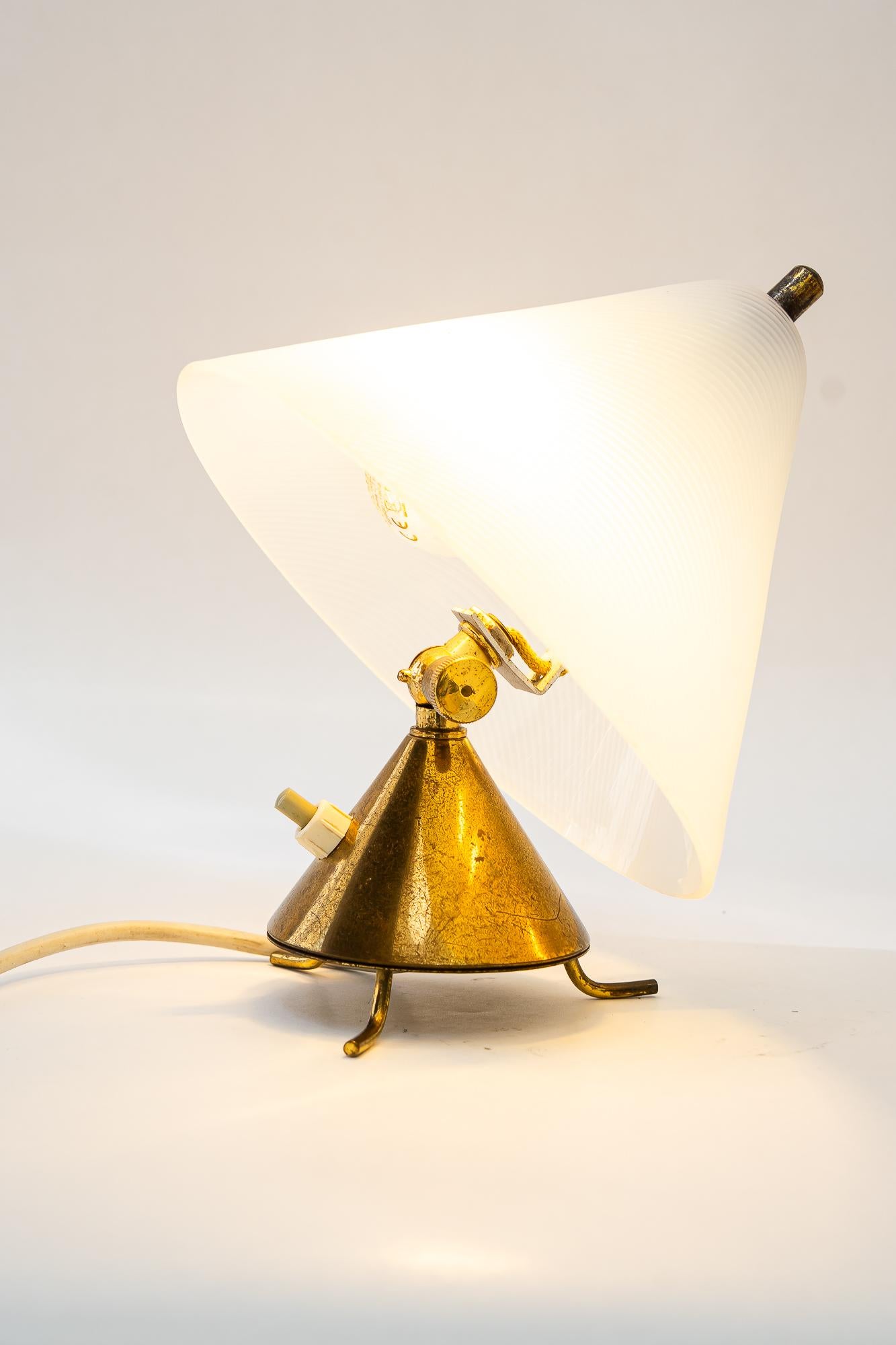 Rupert Nikoll table lamp with lucite shade vienna around 1960s For Sale 6