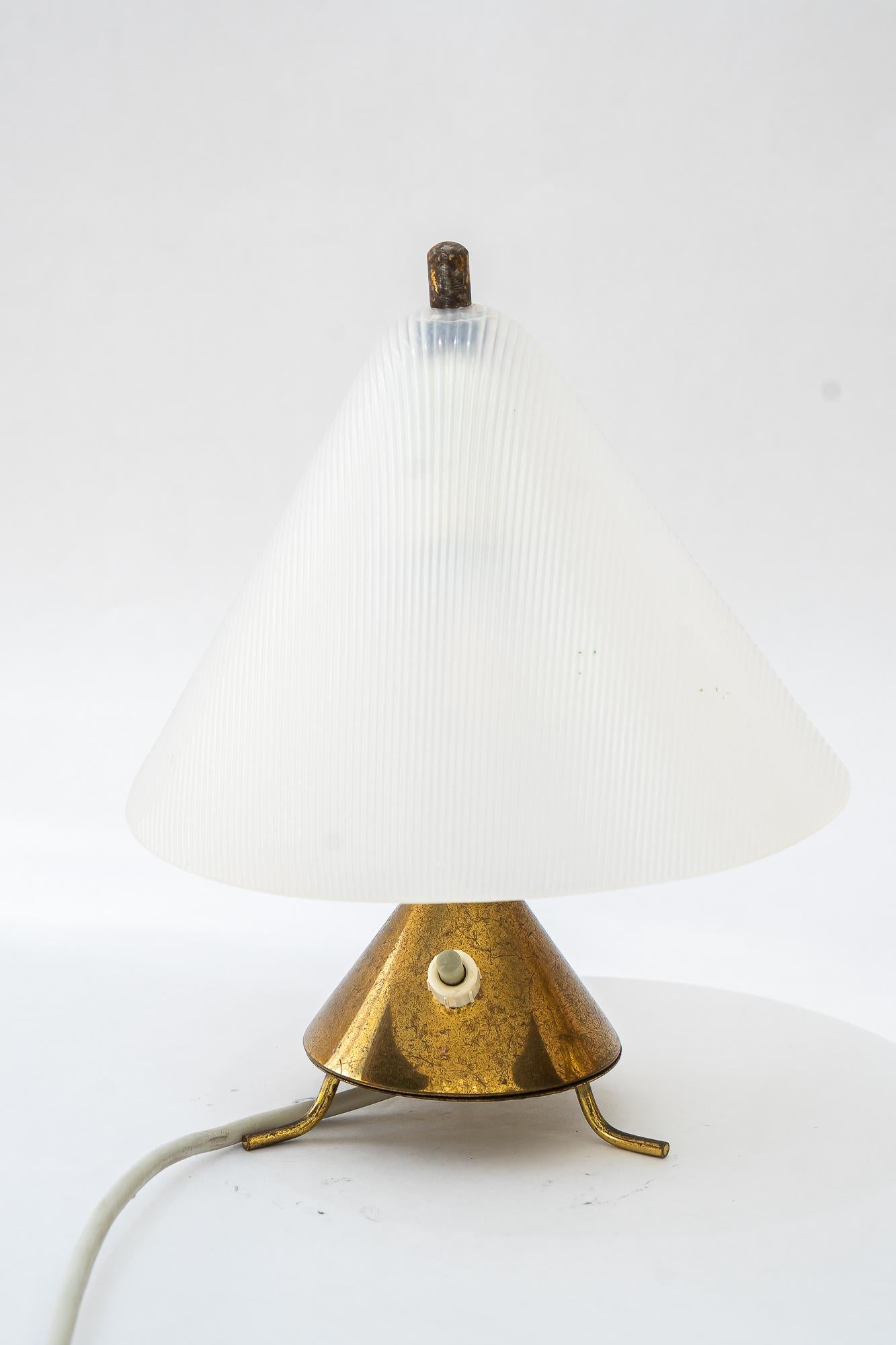 Mid-Century Modern Rupert Nikoll table lamp with lucite shade vienna around 1960s For Sale