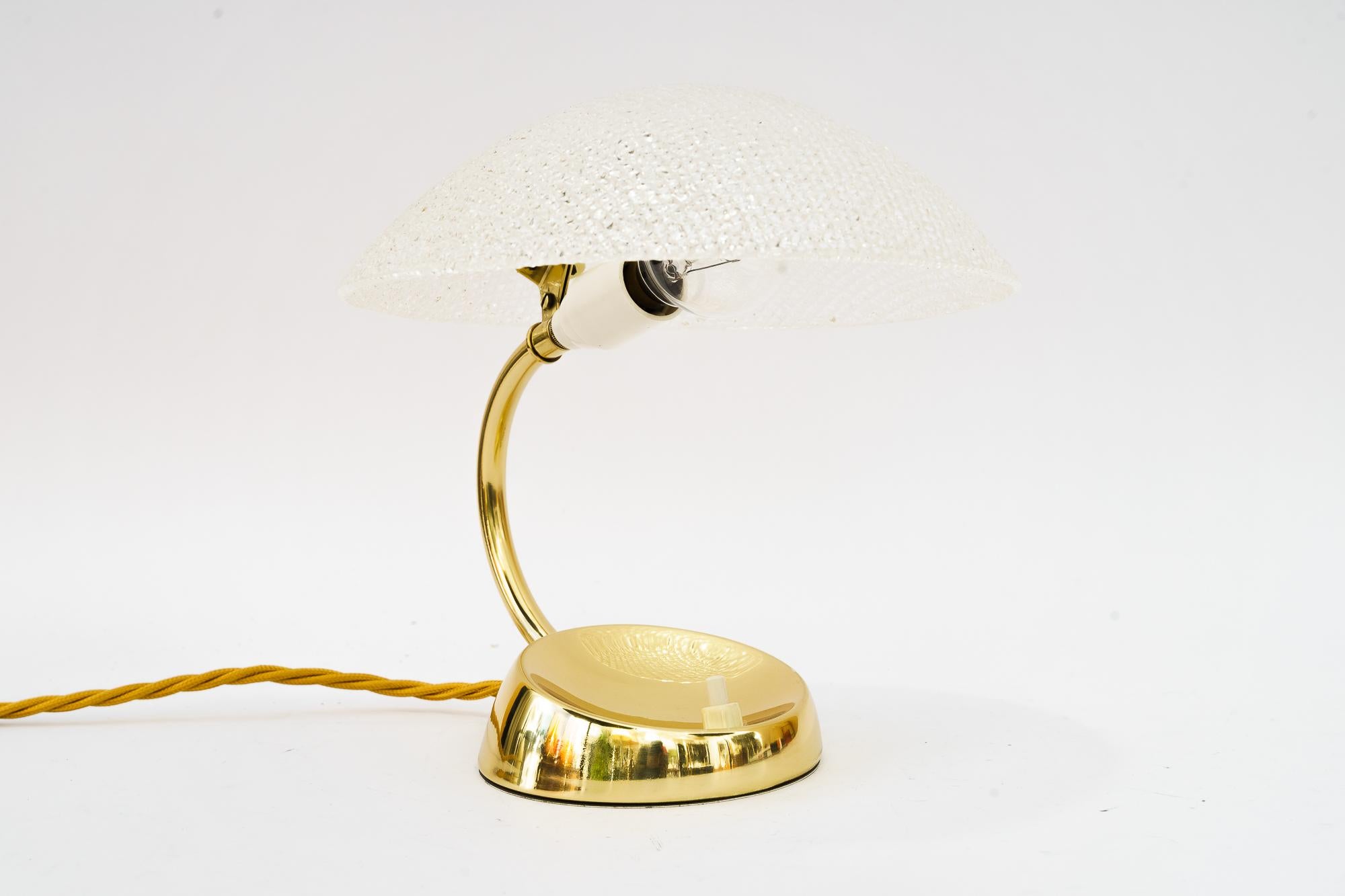 Austrian Rupert nikoll table lamp with lucite shade vienna around 1960s For Sale