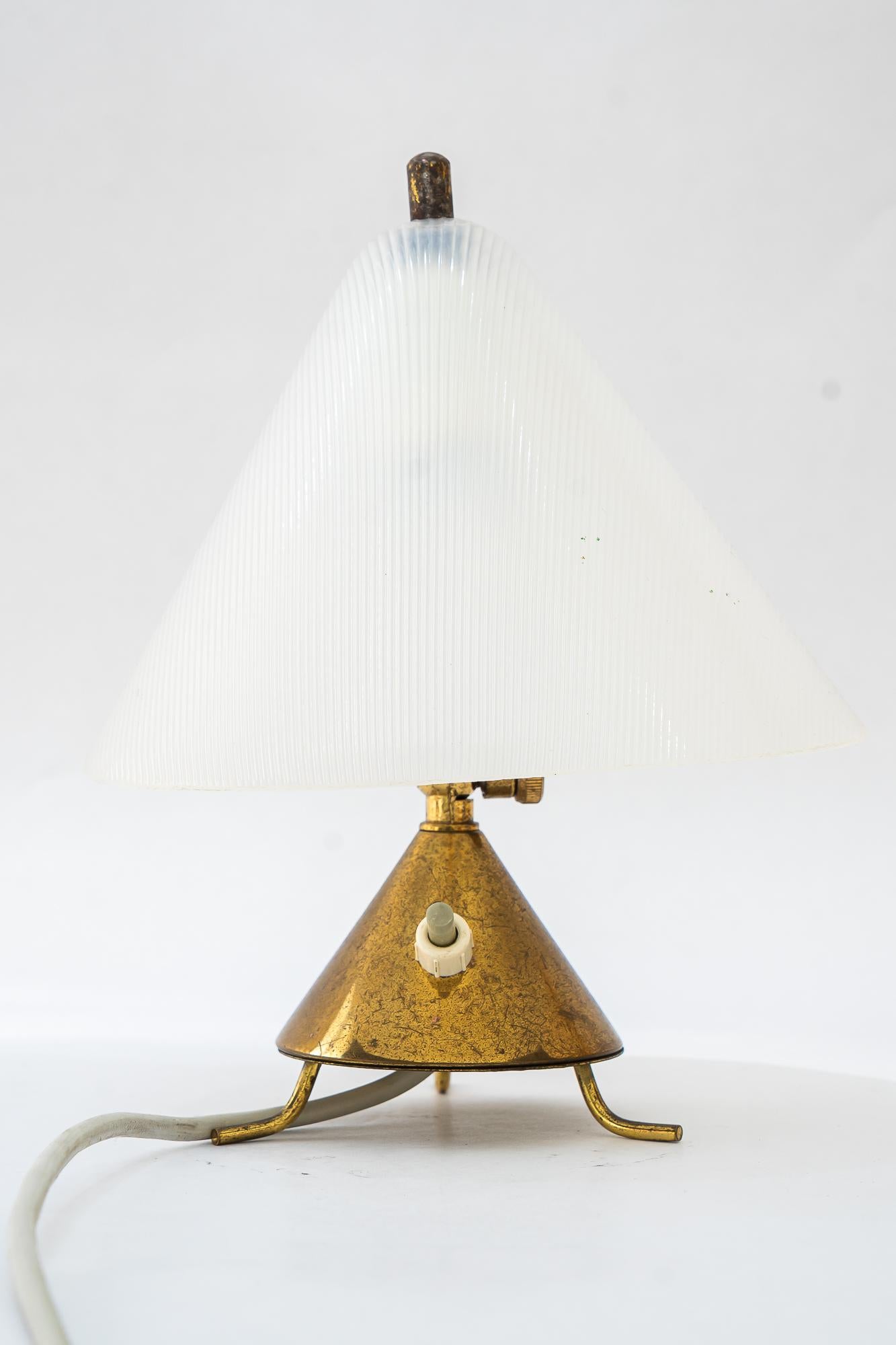 Austrian Rupert Nikoll table lamp with lucite shade vienna around 1960s For Sale