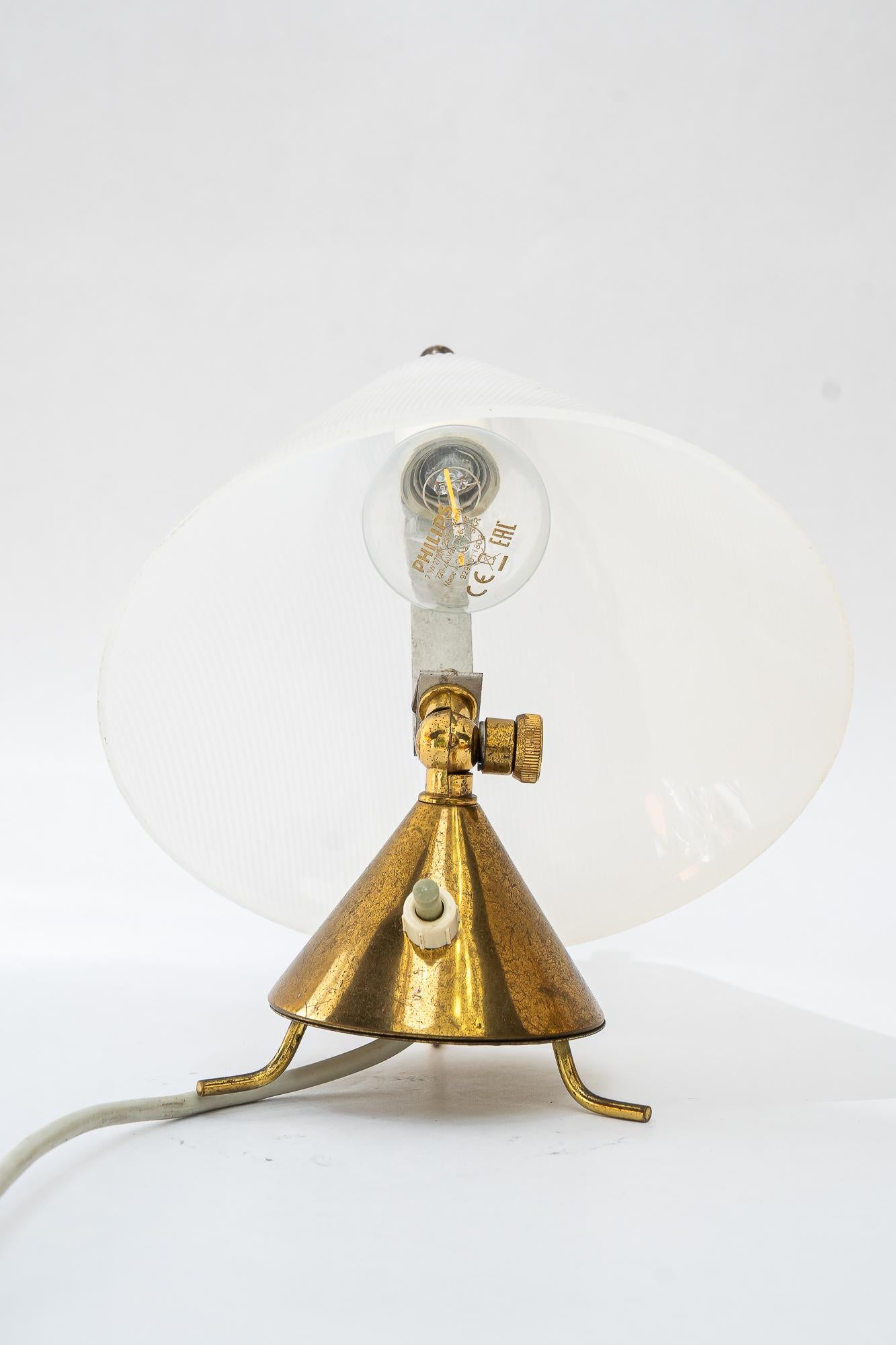 Rupert Nikoll table lamp with lucite shade vienna around 1960s In Good Condition For Sale In Wien, AT