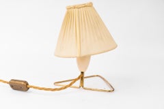 Rupert Nikoll Tischlampe mit originalem Stoffschirm Wien um 1950er Jahre