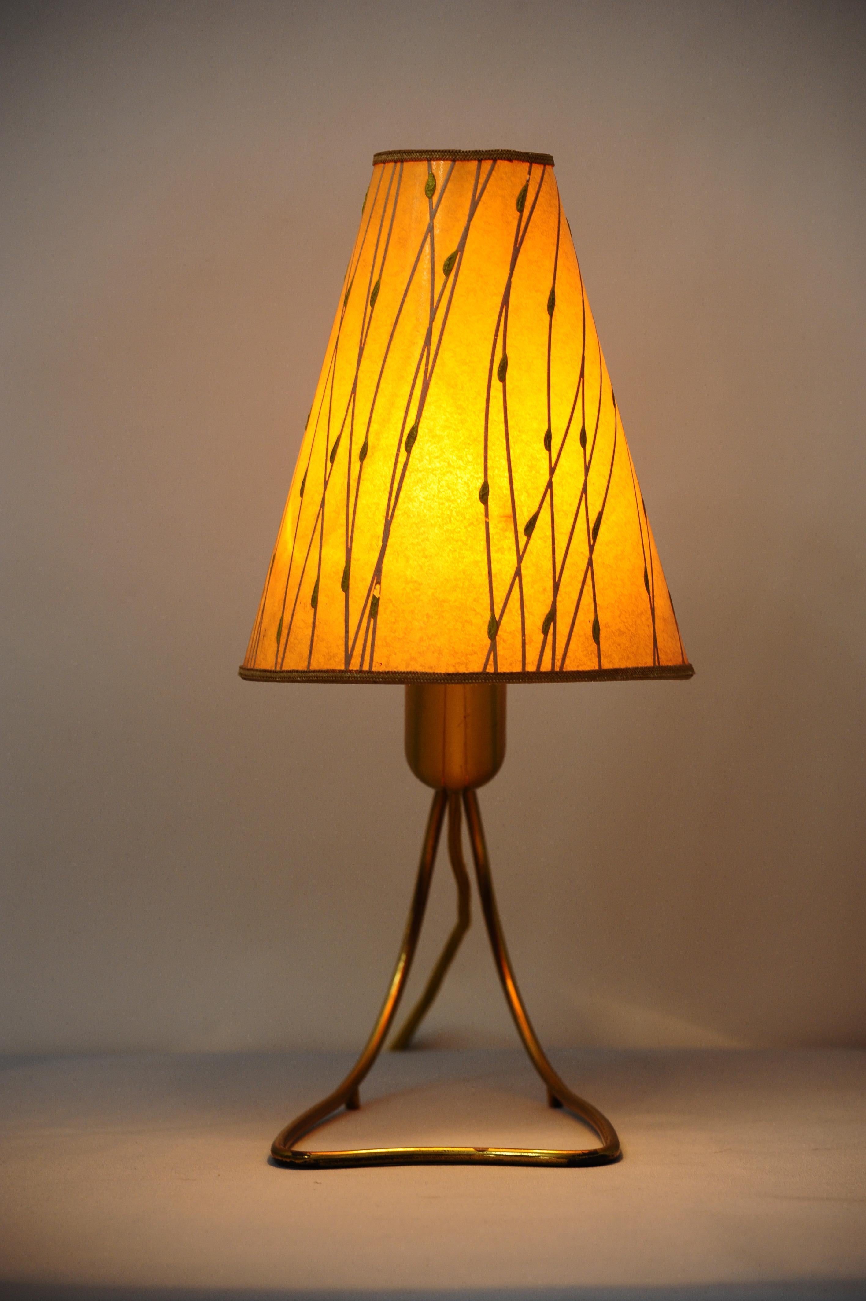Mid-Century Modern Rupert Nikoll Table Lamp with Original Shade, circa 1950s