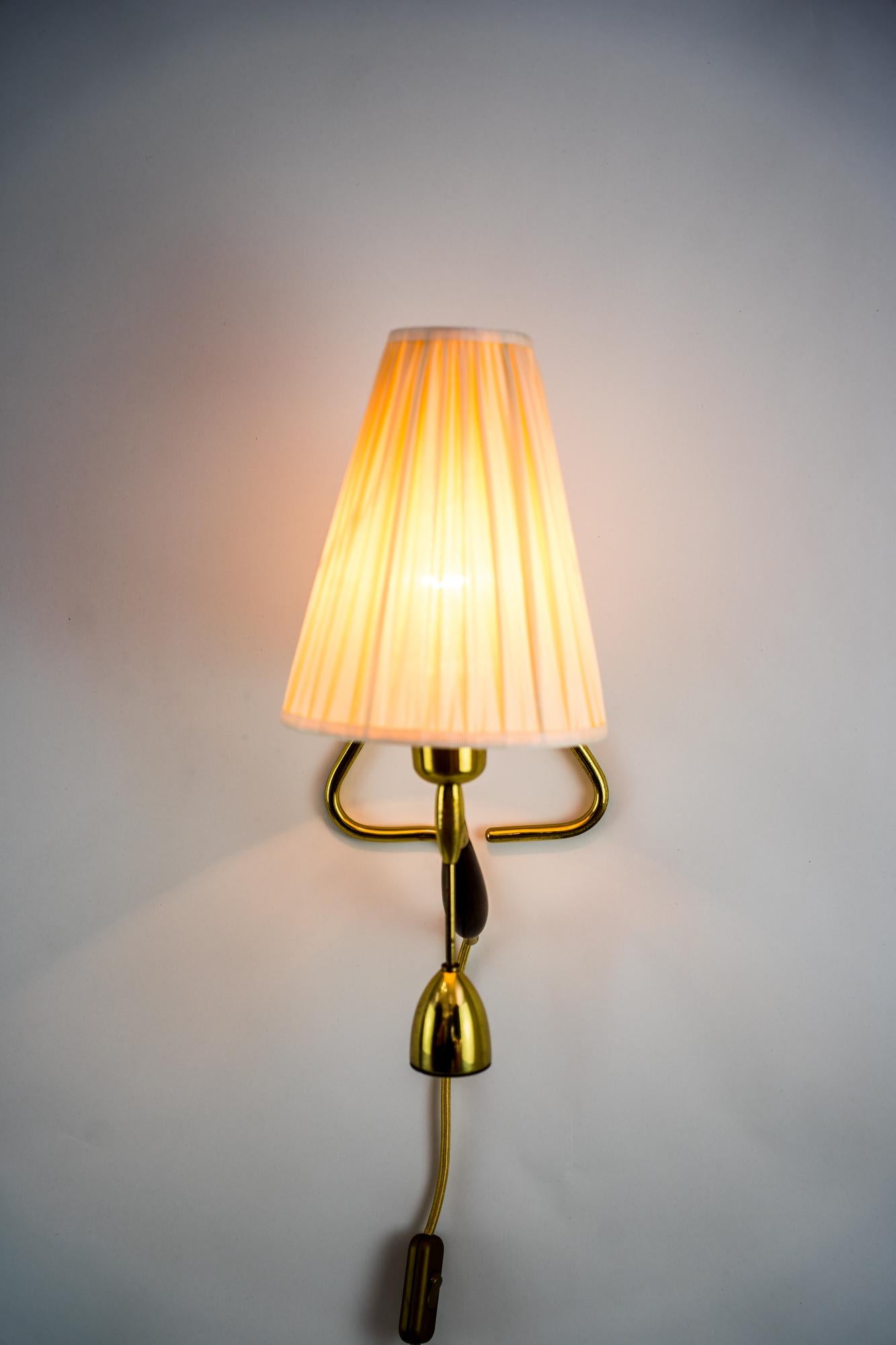 Rupert Nikoll Table or Wall Lamp with Original Shade, circa 1950s In Good Condition In Wien, AT