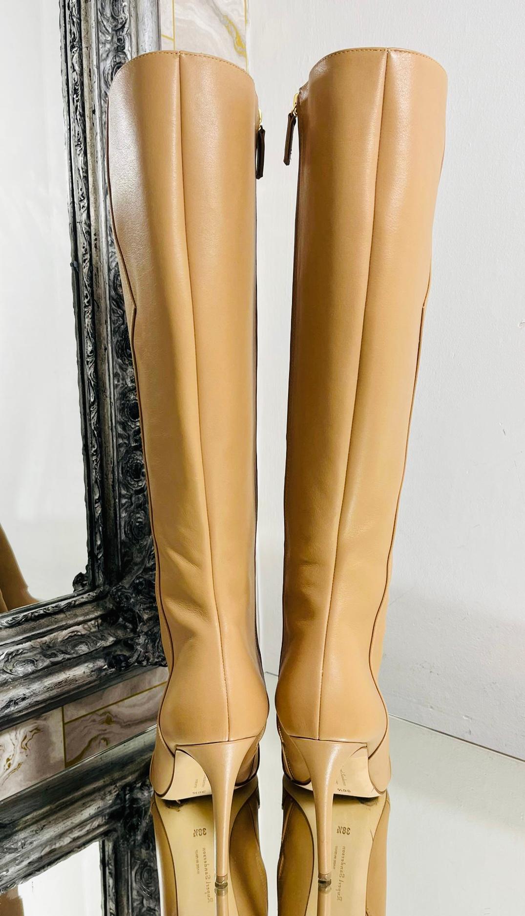 Rupert Sanderson Calfskin Knee High Boots In Excellent Condition For Sale In London, GB