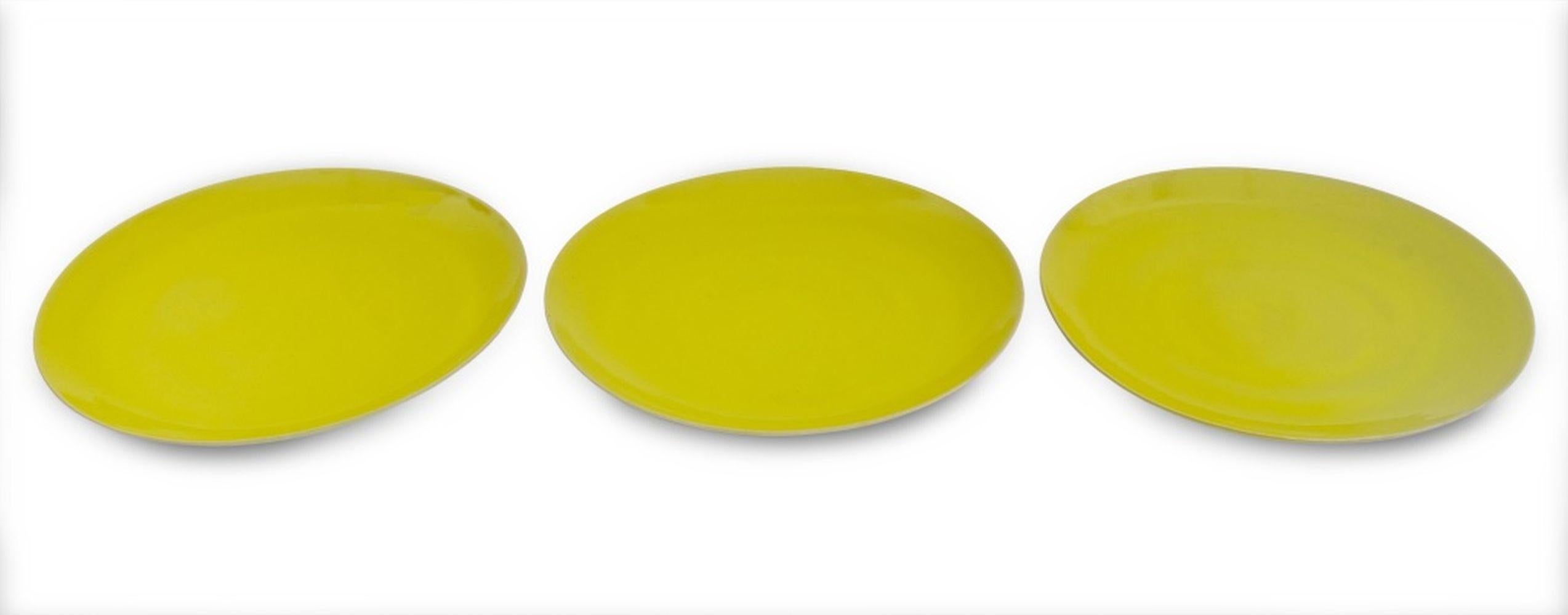 XXIe siècle et contemporain Bols Rupert Spira en grès émaillé jaune, 3 en vente