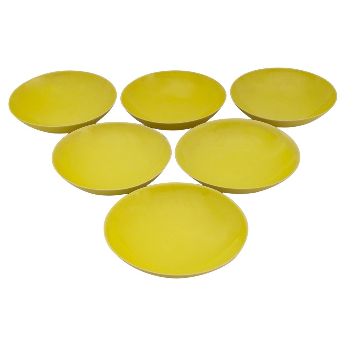 Rupert Spira Yellow Glazed Stoneware Bowls, 6