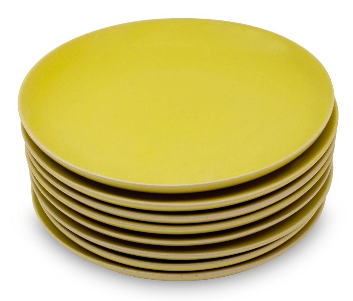 Rupert Spira Platos de Gres Esmaltado Amarillo, 8 Minimalista en venta