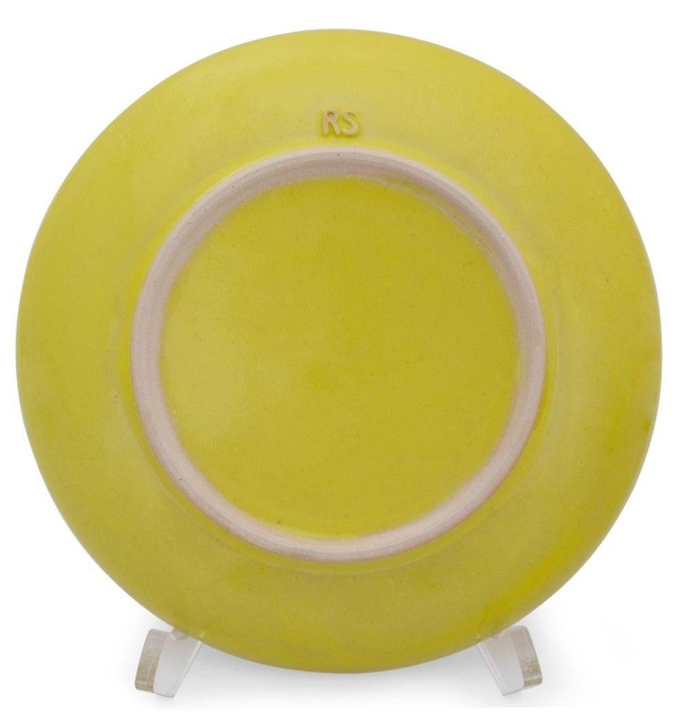 Rupert Spira Platos de Gres Esmaltado Amarillo, 8 en Bueno estado para la venta en Astoria, NY