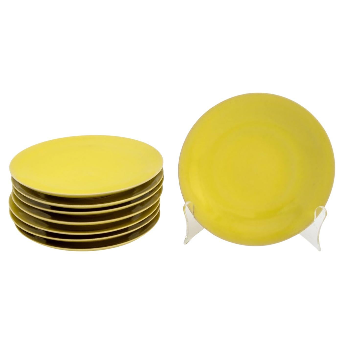 Rupert Spira Yellow Glazed Stoneware Plates, 8