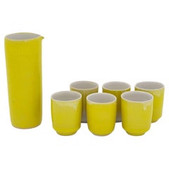 Juego de Sake de Gres Esmaltado Amarillo Rupert Spira, 7