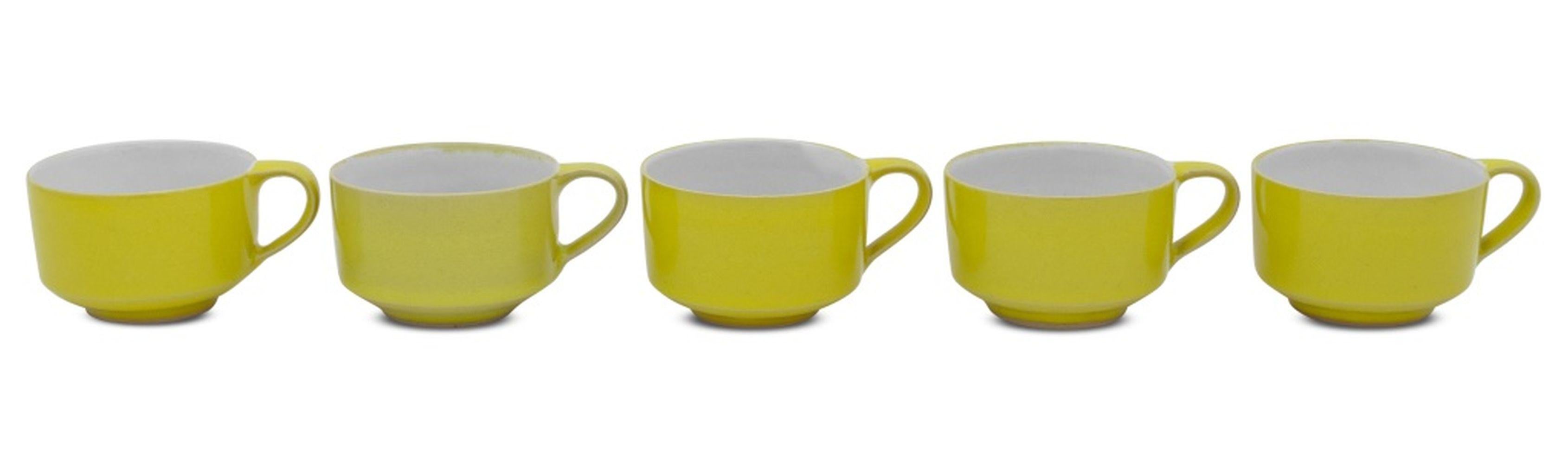 British Rupert Spira Yellow Stoneware Table Articles, 10 For Sale