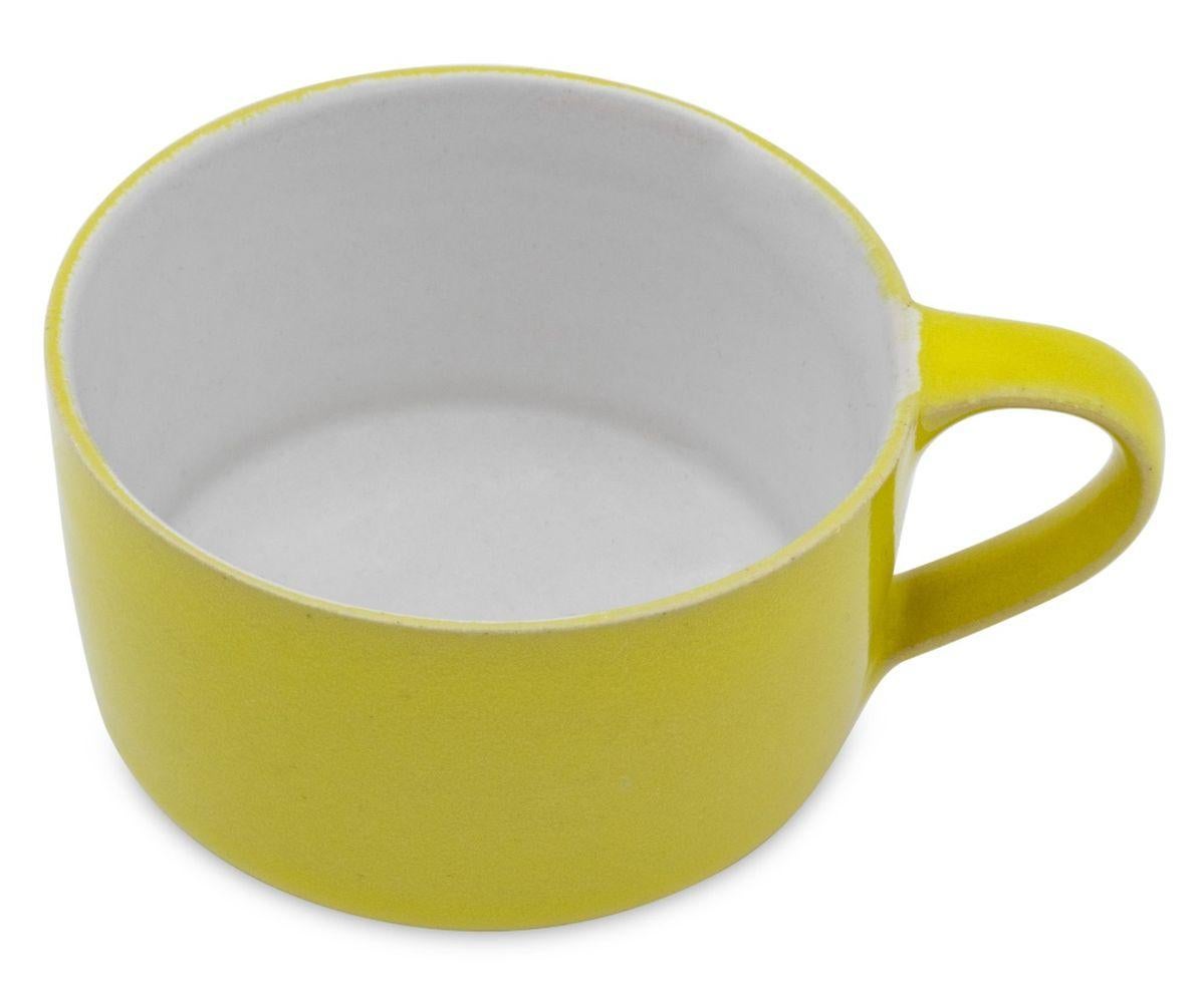 Glazed Rupert Spira Yellow Stoneware Table Articles, 10 For Sale