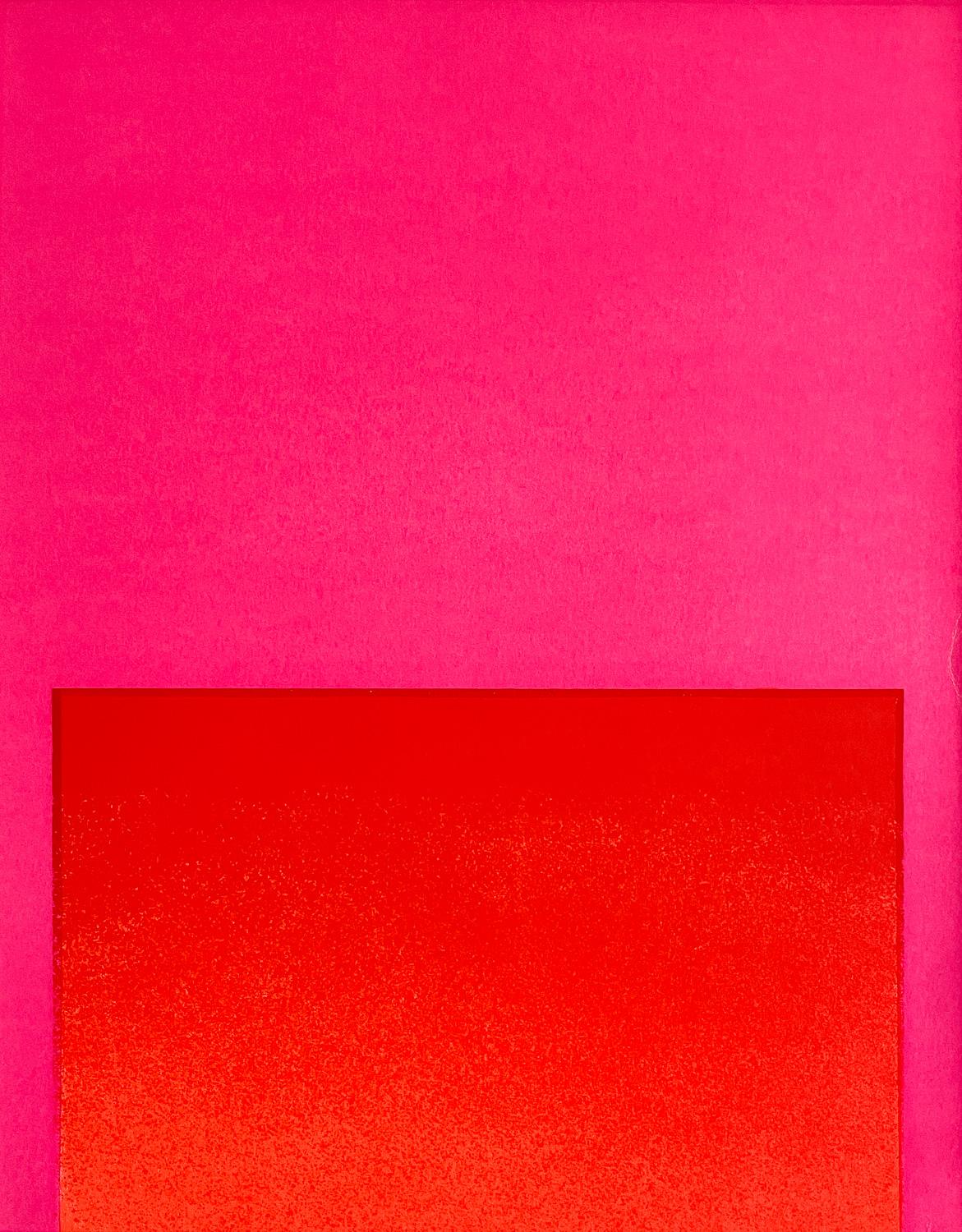 Une sérigraphie abstraite colorfield, vibrante et minimale, tirée du portfolio 