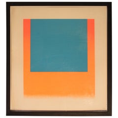 Rupprecht Geiger, Leuchtblau Auf Leuchtrot, Orange, couleurserigraphie, 1967