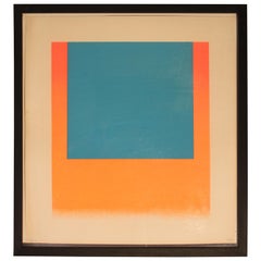 Rupprecht Geiger, Leuchtblau Auf Leuchtrot, Orange, Colourserigraph, 1967