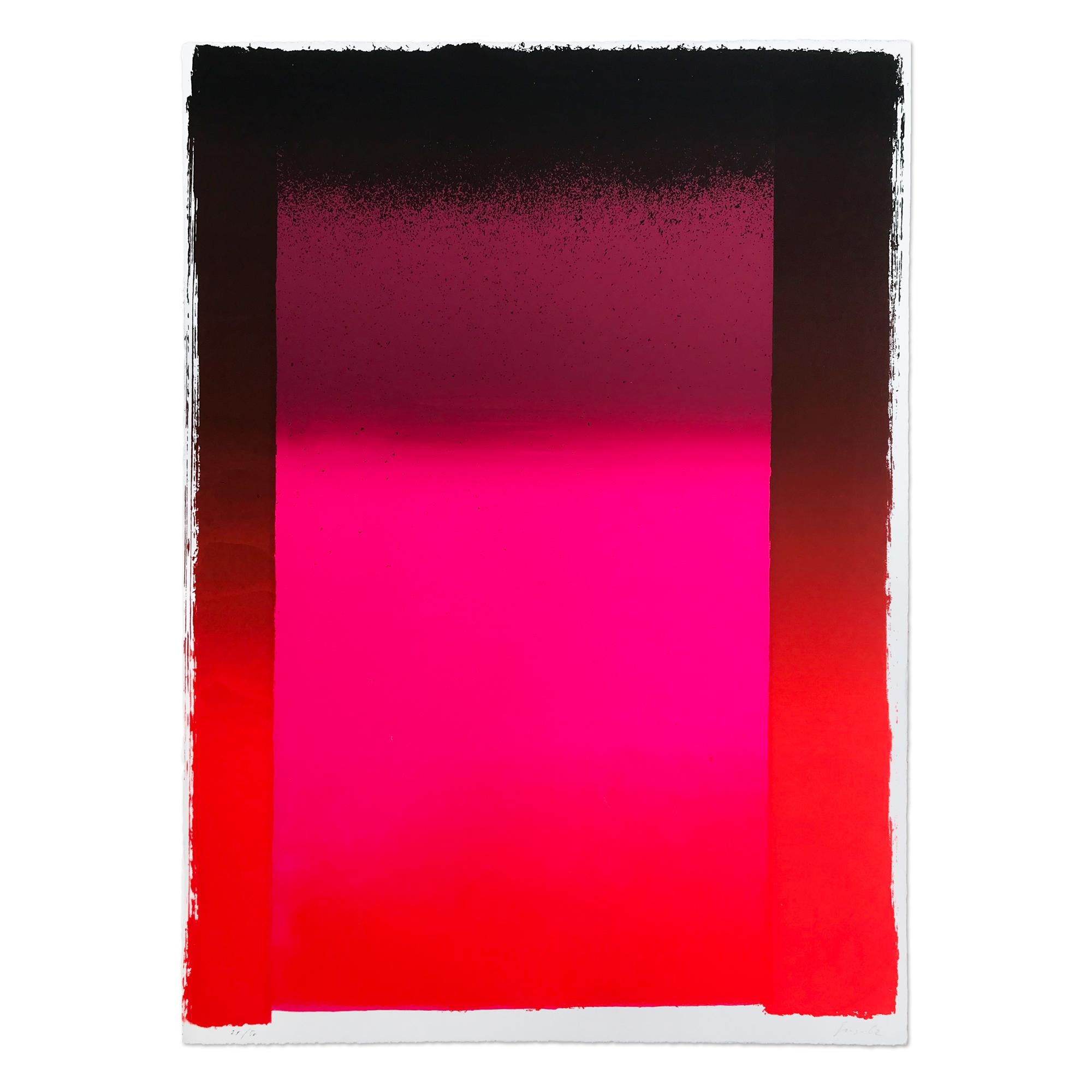 Rupprecht Geiger Abstract Print - Black on Different Reds, Abstract Art, Minimalism, Modern Art, 20th Century
