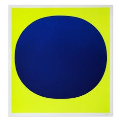 Blue on Yellow, Silkscreen, Abstract Art, Minimalism, 20th Century