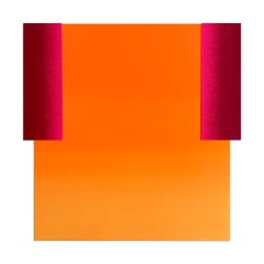Cold Reds on Orange, Abstract Art, Minimalism, Modern Art, 20th Century
