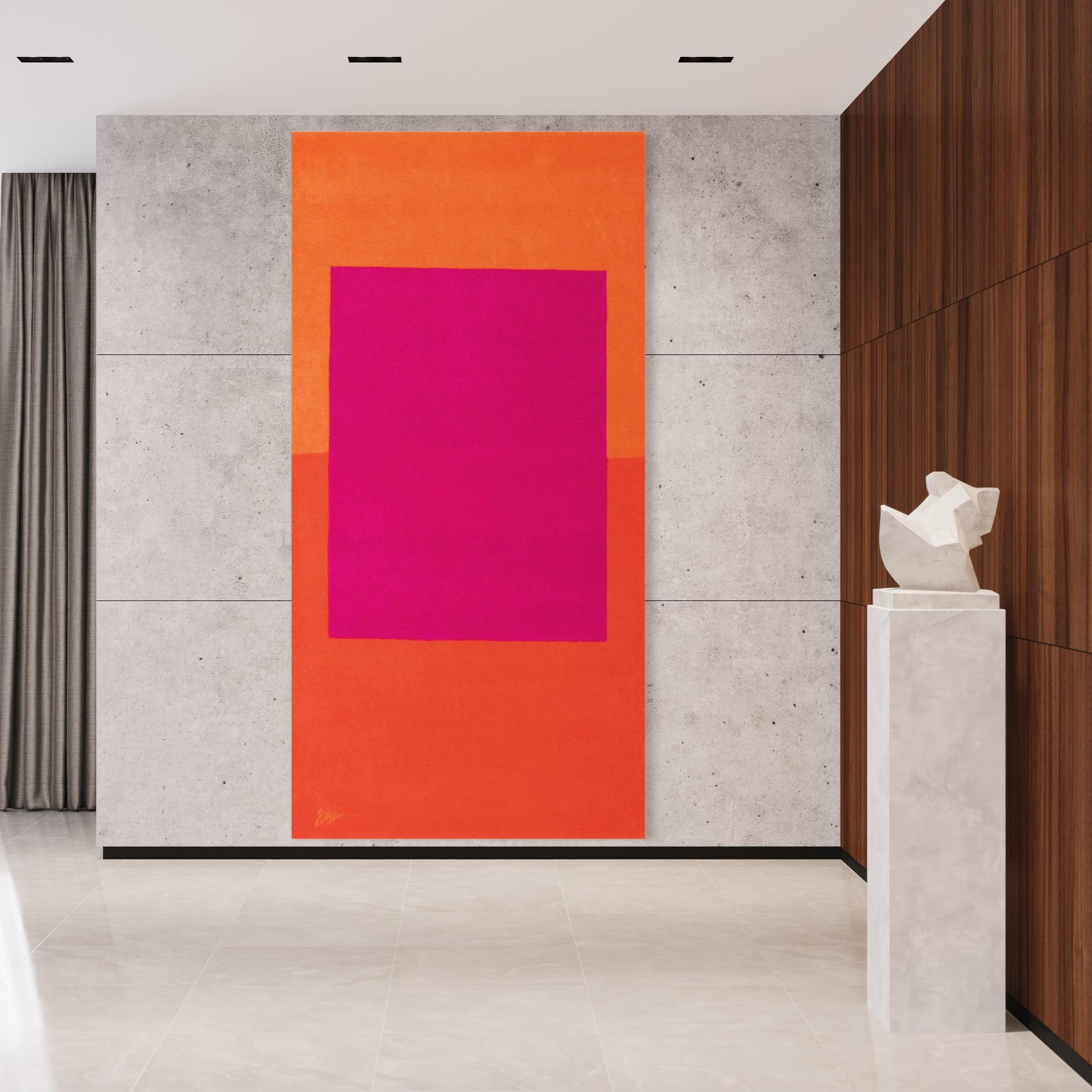 Rupprecht Geiger
Entwurf RP III, 1970
Auflage von 20 Stück
320 x 160 cm 
Veröffentlicht von Ewald Kröner
Das Kunstwerk wird ungerahmt angeboten 
Die Auflagenhöhe kann von der Abbildung abweichen

Rupprecht Geiger war ein deutscher Farbfeldmaler, der