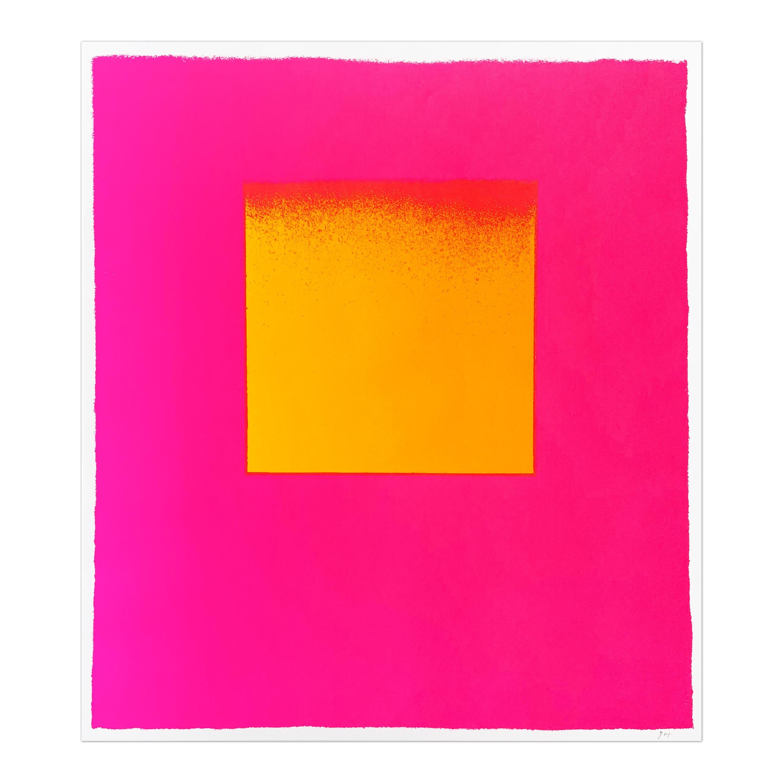 Rupprecht Geiger Abstract Print – Leuchtend Rot und Gelb, Abstrakte Kunst, Minimalismus