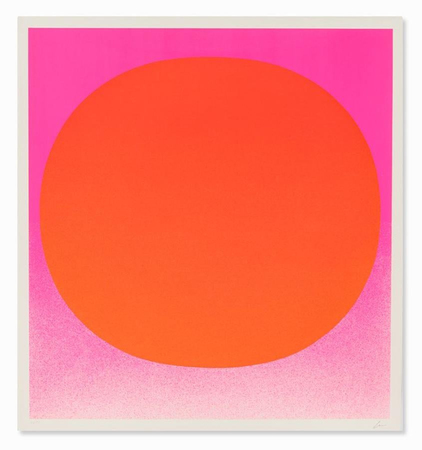 Rupprecht Geiger Abstract Print - Orange on Pink (from "Colour in the Round")