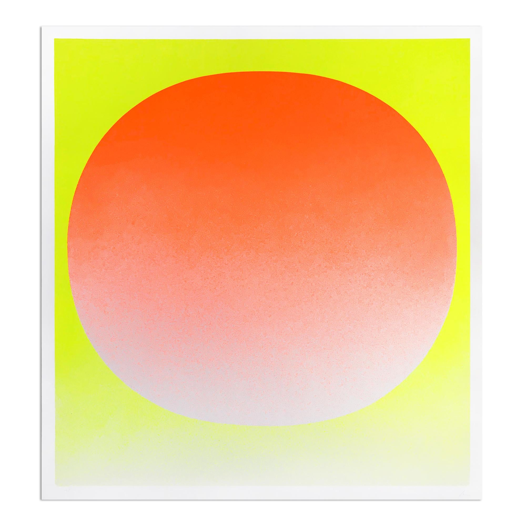 Rupprecht Geiger Abstract Print - Orange on Yellow, 1969, Hand Signed Screenprint, Abstract Art, Minimalism