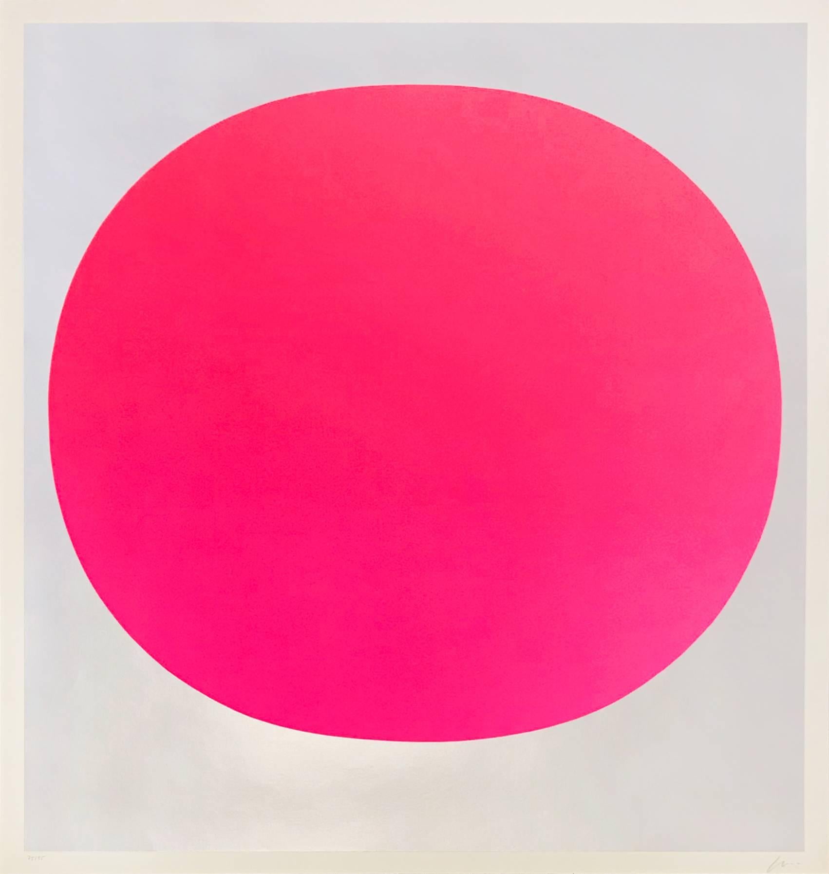 Rupprecht Geiger Abstract Painting - Pink on Silver (from "Colour in the Round")