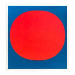 Rot auf Blau (aus „Colour in the Round“), Siebdruck, Abstrakte Kunst, Minimalismus