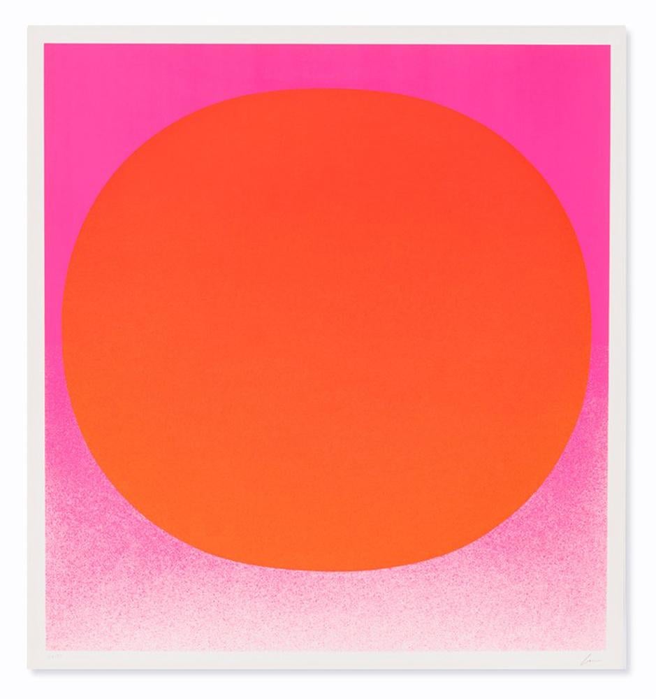 Rupprecht Geiger Abstract Painting - Red on Pink (from Colour in the Round), Abstract Art, Minimalism, 20th Century